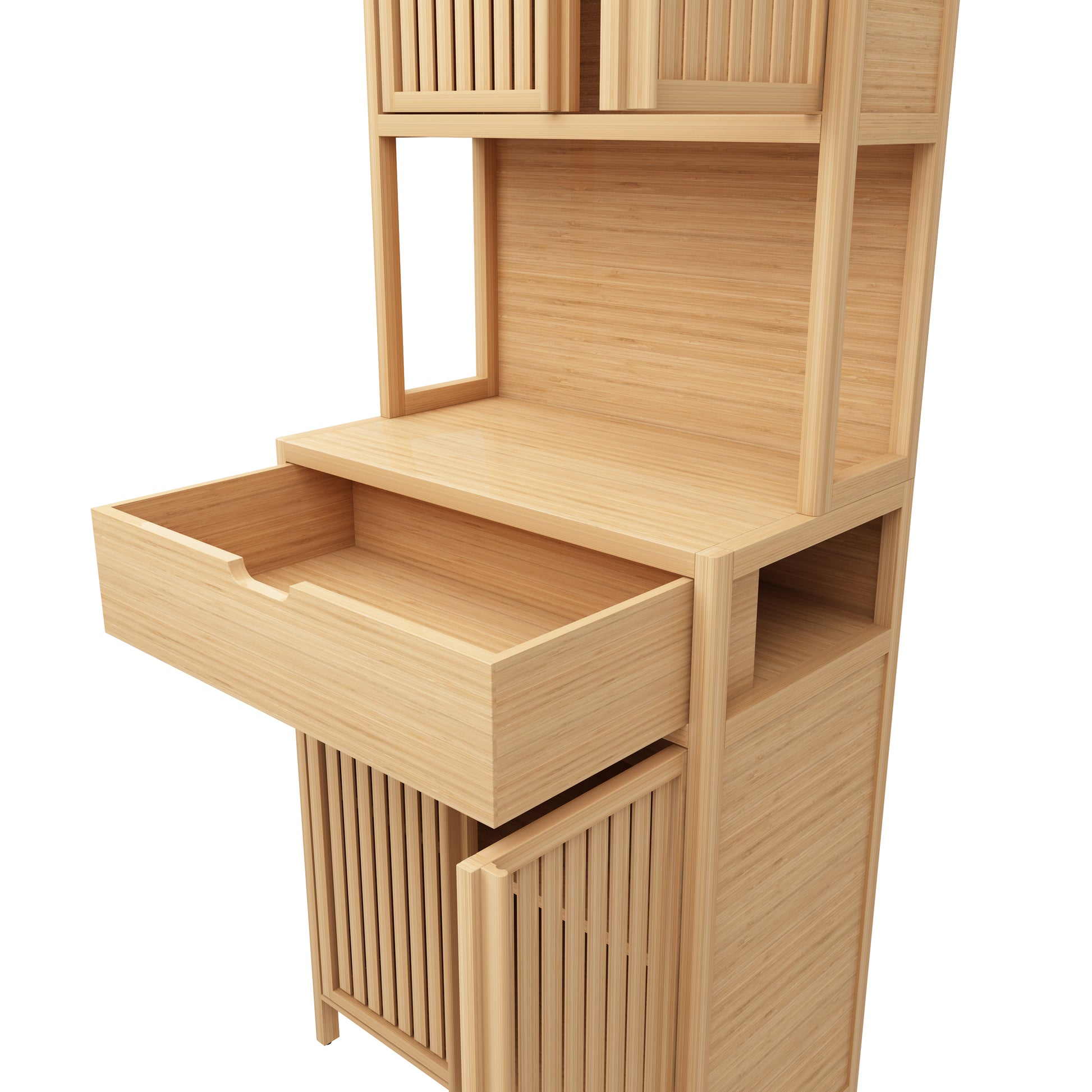 Bamboo Tea Cabinet 1 2 Drawers Natural Bamboo
