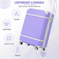 20 In Hardside Luggage With Cosmetic Case2 Piece Lightweight Suitcase Set With Spinner Wheels, Carry On Vintage Luggage,Purple Purple Abs