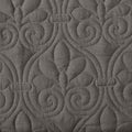 3 Piece Split Corner Pleated Quilted Bedspread Dark Grey Queen Dark Grey Polyester