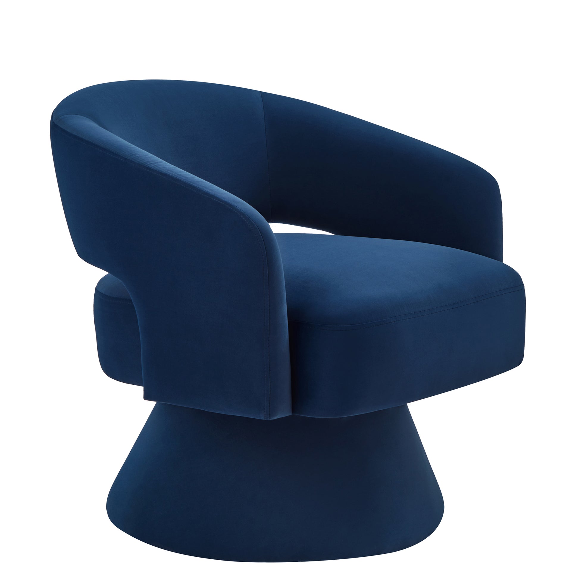Modern Swivel Barrel Chair, Upholstered Velvet Round Accent Chairs,360 Degree Comfy Swivel Chair With Open Backrest, Single Chair Armchair For Living Room Bedroom, Homerest,Navy Navy Primary Living Space American Design,Contemporary,Luxury,Mid Century