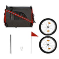 Outdoor Heavy Duty Foldable Utility Pet Stroller Dog Carriers Bicycle Trailer Grey Red Fabric Steel