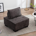 Coolmore Modern Upholstered Chair Leisure Sofa Lazy Sofa Plastic Legs And Pillow Removable Armless Accent Chair For Living Room,Bedroom,Office Black Linen Black Foam Linen