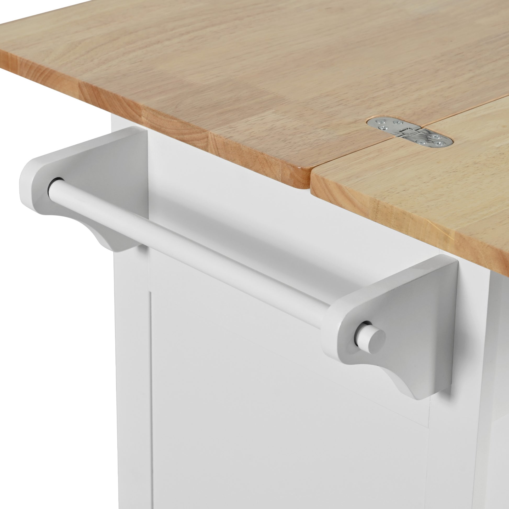 K&K Kitchen Island With Foldable Counter Top, Kitchen Storage Cart With Slide Out Shelf, Towel Rack And Drawer, Rolling Kitchen Cart On Wheels, For Kitchen, Living Room, Dining Room, White White Brown Kitchen Classic,Farmhouse,Luxury,Modern Rectangular