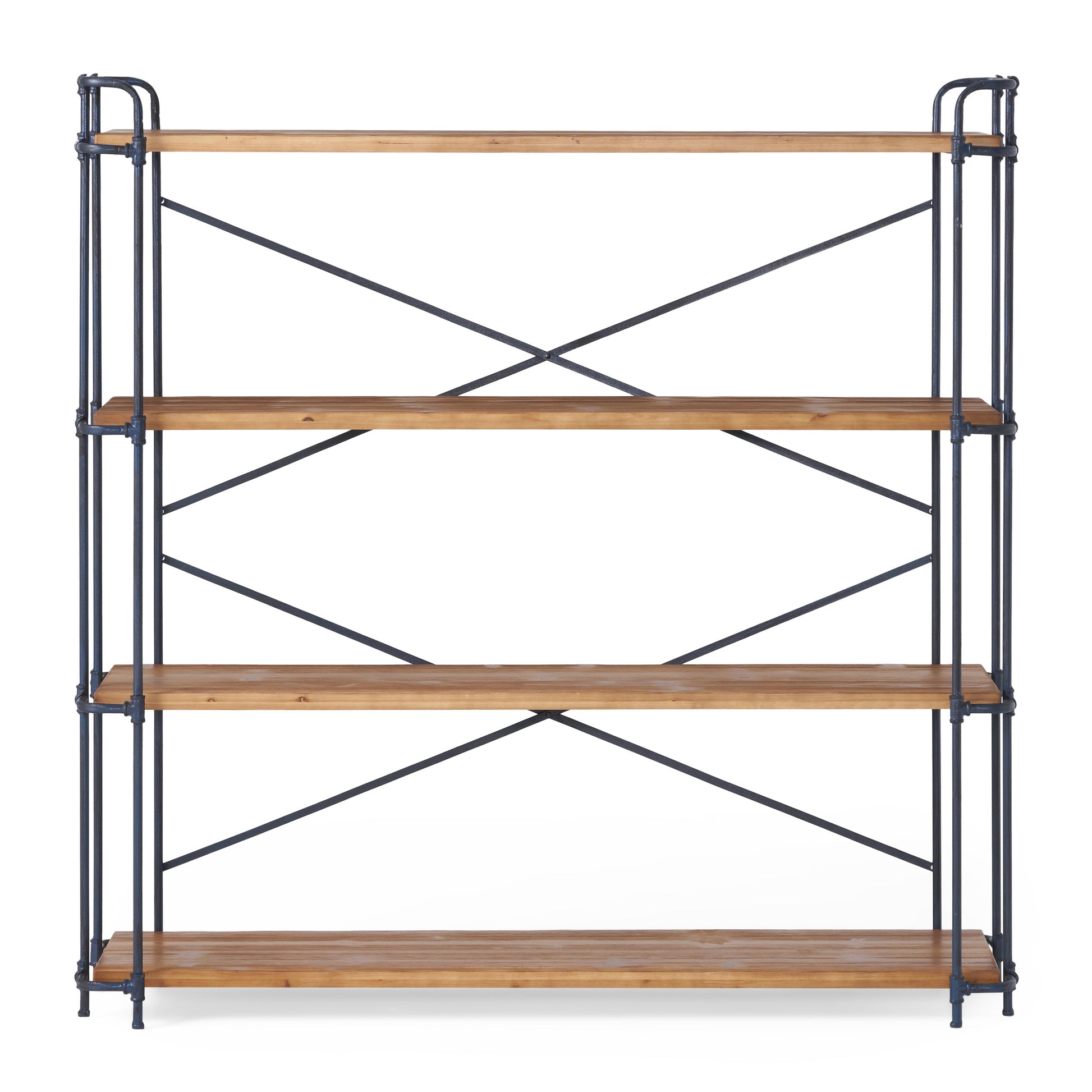 Yorktown 4 Shelf Bookcase Natural Metal & Wood