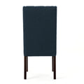 Dining Chair Navy Blue Wood Fabric