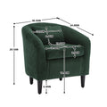 Coolmore Living Room Accent Barrel Chair, Century Modern Style Decorative Chair, Armchair For Living Room With Thick Cushions And Pillows, Comfy Single Sofa Chair, Chair With Wooden Legs Emerald Corduroy