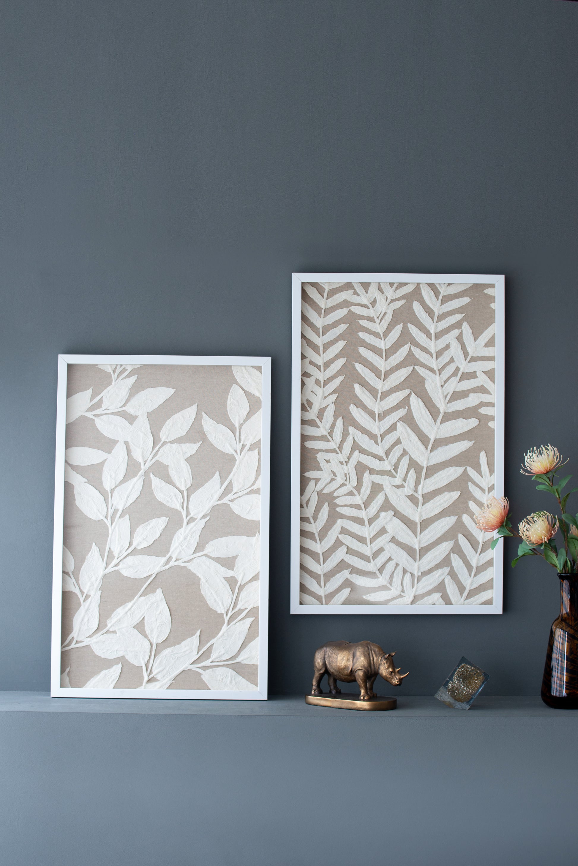 S 2 Shadow Box Wall D Cor, 19.5X1X31.5" White Paper