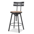 Metal Chair With Wooden Seat Black Metal & Wood
