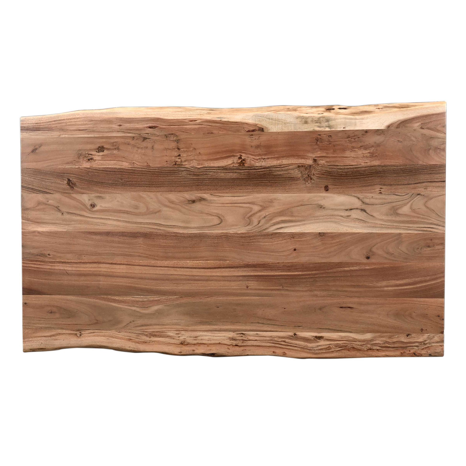 Modern 58 In. Acacia Wood And Metal Dining Table, Water Resistant Coating Tabletop, Dining Room Furniture, Black Brown Black Brown Seats 6 Brown Dining Room Modern Acacia Rectangular Iron Acacia Wood