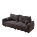 Lamb'S Wool 2 Seater Cushion Sofa 90'' Comfortable Sofa For Living Room Bedroom And Other Casual Spaces Lamb'S Wool Sofa With 2 Cushions And 2 Ball Pillows. Gray Two Sets Gray Foam Fabric 4 Seat