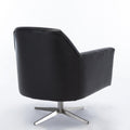 Paulina Black Leather Gel Swivel Armchair Black Foam Faux Leather