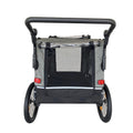 Outdoor Heavy Duty Foldable Utility Pet Stroller Dog Carriers Bicycle Trailer Black Gray Fabric Steel