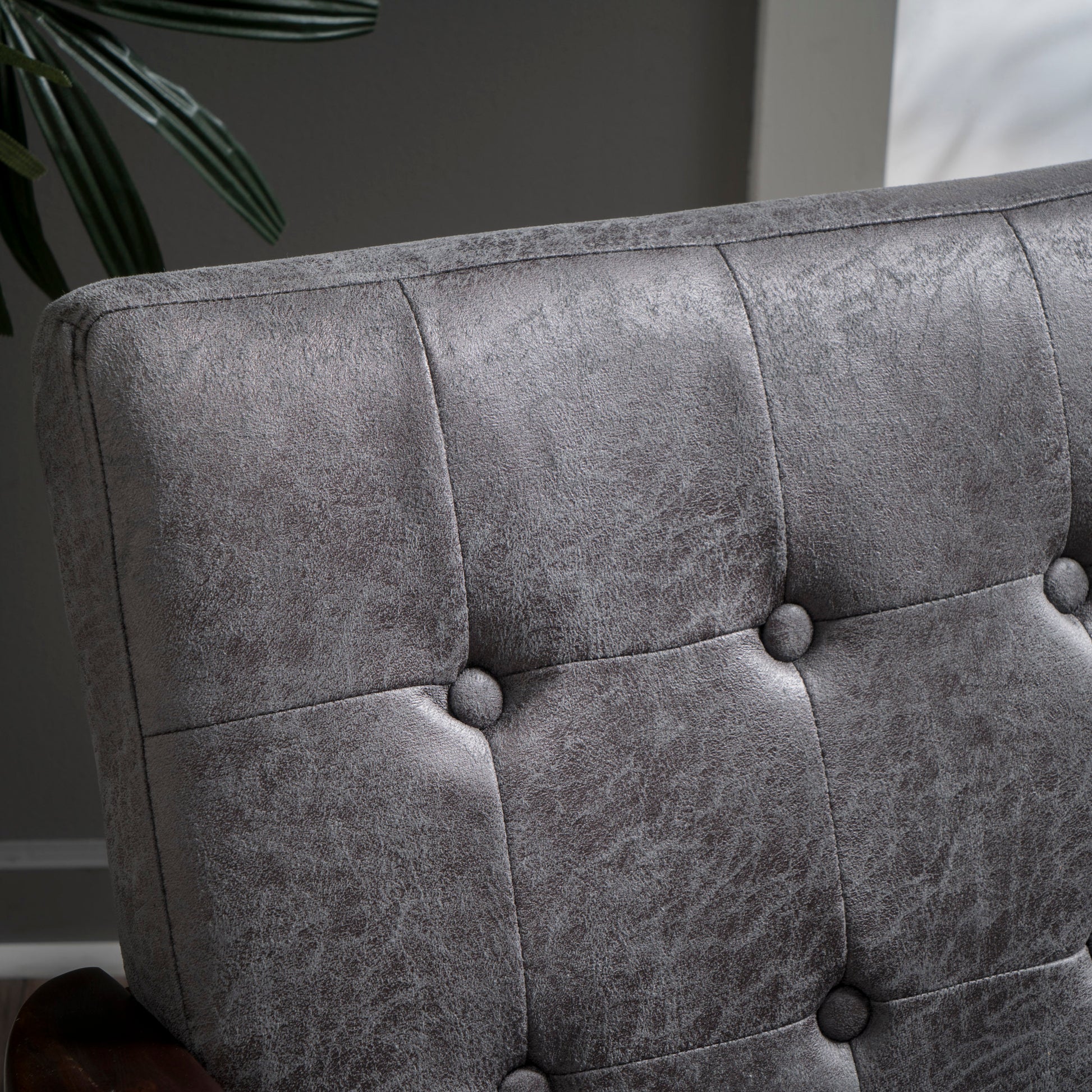 Club Chair, Mid Century Modern Microfiber Club Chair With Wood Frame Slate Microfiber