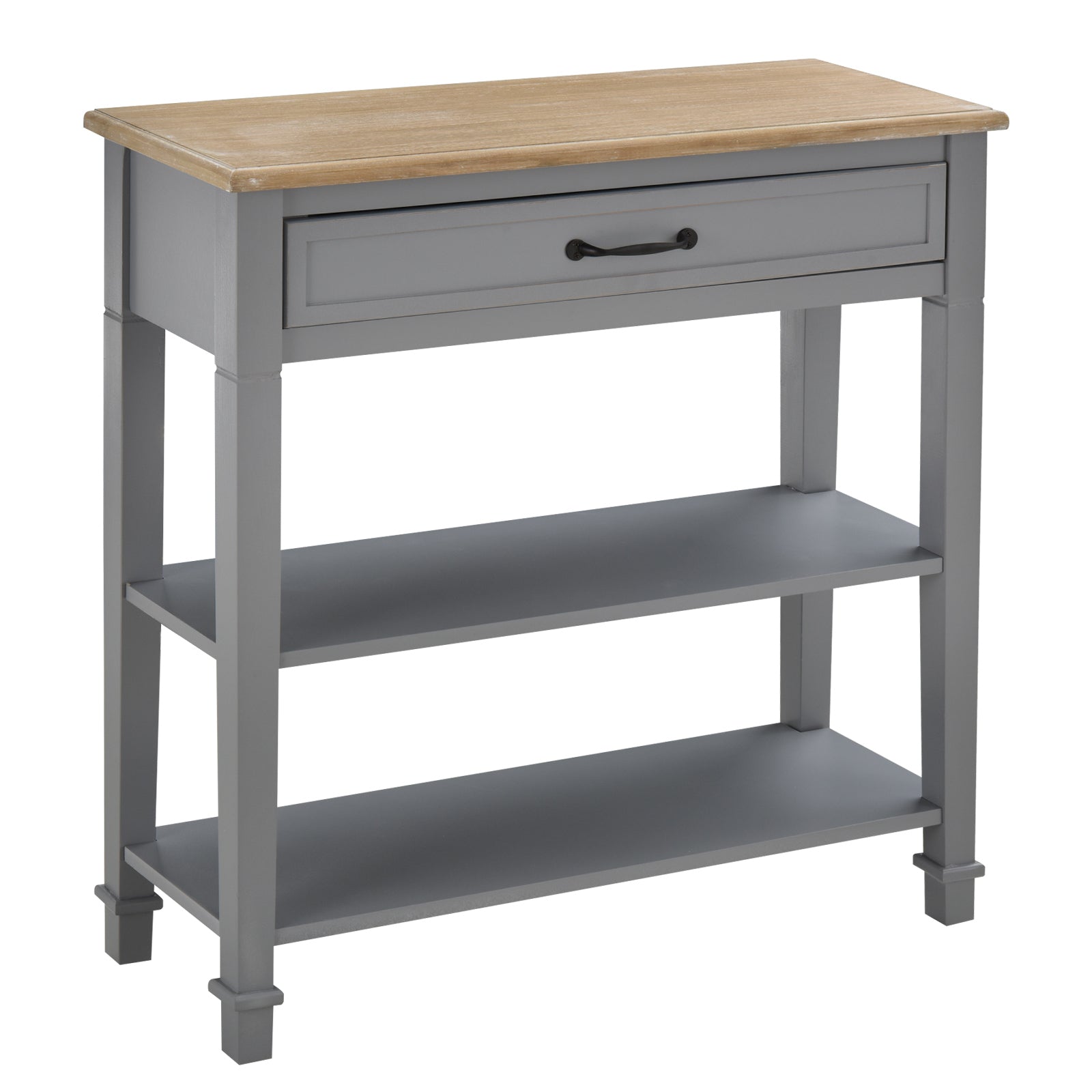 Homcom Modern Style Sofa Console Entry Hallway Table With Drawer And Shelves, Sturdy Build, And Large Storage, Grey Grey Mdf