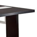 Contemporary Glass Insert Dining Table, Black Black Wood