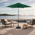 9Ft Outdoor Patio Umbrella Outdoor Table Umbrella With Push Button Tilt And Crank, Market Umbrella 6 Sturdy Ribsdeck, Backyard, Pool Base Not Included Dark Green Dark Green Garden & Outdoor Steel