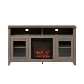 Classic Glass Door Fireplace Tall Tv Stand For Tvs Up To 65