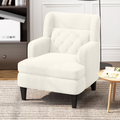 Upholstered Accent Chair Tufted Armchair For Living Room And Bedroom, Beige Beige Birch Foam Teddy
