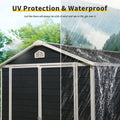 6X8Ft Resin Outdoor Storage Shed Kit Perfect To Store Patio Furniture,Black Black Plastic