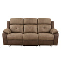 Plush Comfort Motion Sofa Brown Microfiber Upholstered Solid Wood Frame Living Room Furniture 1Pc Dual Reclining Sofa Plush Arms Brown Microfiber Wood Primary Living Space Contemporary,Modern Pillow Top Arms Plywood,Solid Wood 3 Seat