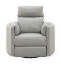 Sagen Glider Recliner W Swivel, Gray Leather Aire Lv01880 Gray Leather