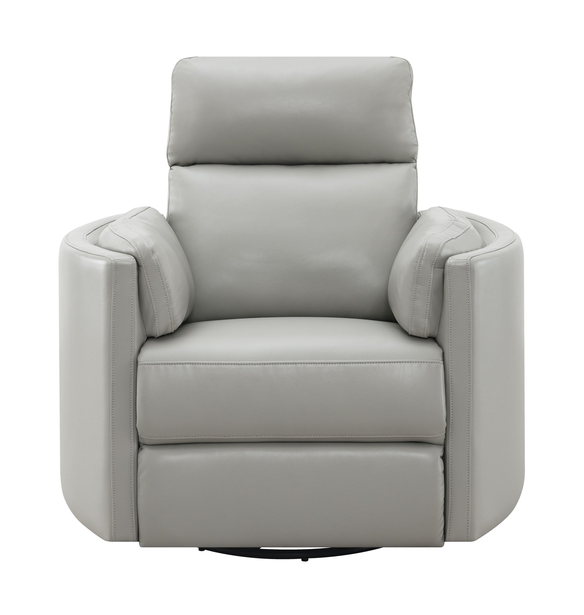 Sagen Glider Recliner W Swivel, Gray Leather Aire Lv01880 Gray Leather