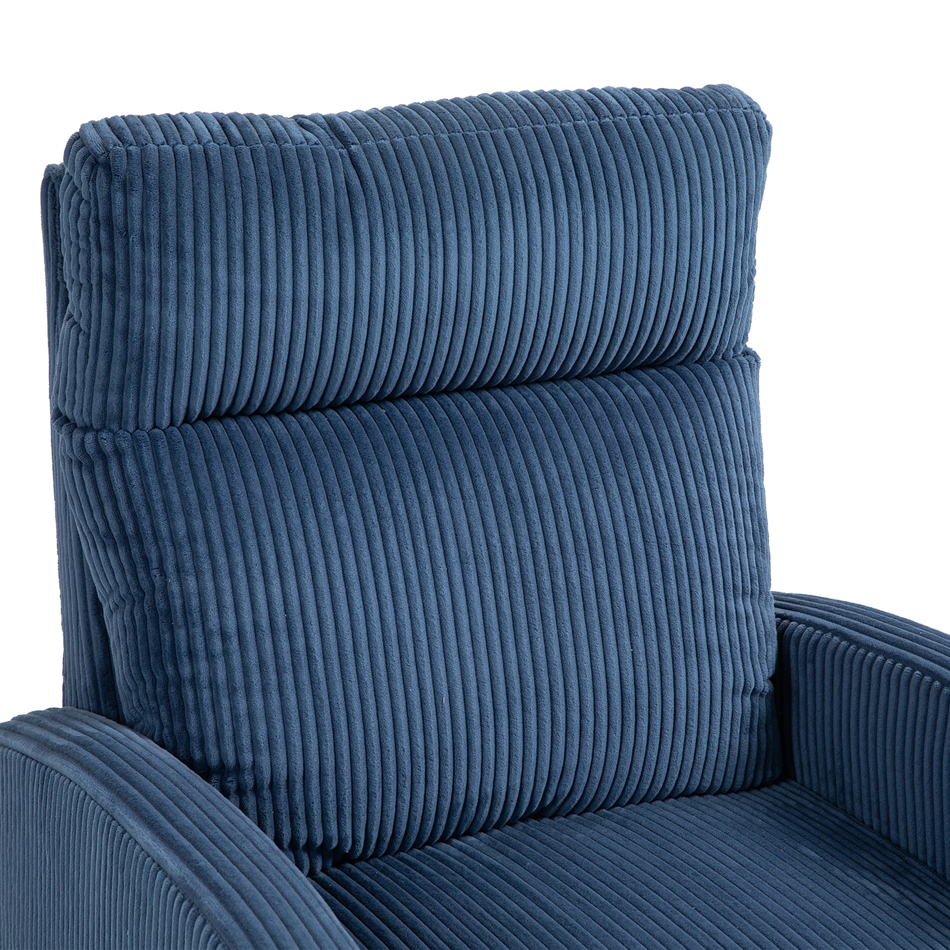Jiada Upholstered Swivel Glider.Flannel Fabric.Rocking Chair For Nursery In Navy Blue.Modern Style One Left Bag Navy Blue Primary Living Space Foam Corduroy