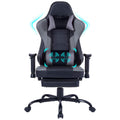 Game Chair, Ergonomiy Designed Computer Chair With Headrest And 2D Armrests, Waist Pillow Electronic Lounge Chair With Vibration Massage Function, Competitive Chair Iron Grey Cotton Leather