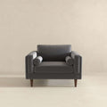 Amber Grey Velvet Lounge Chair Gray Solid Wood,Velvet