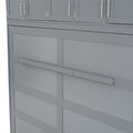 Full Size Murphy Bed Wall Bed With Top Cabinets,Gray Full Gray Plywood