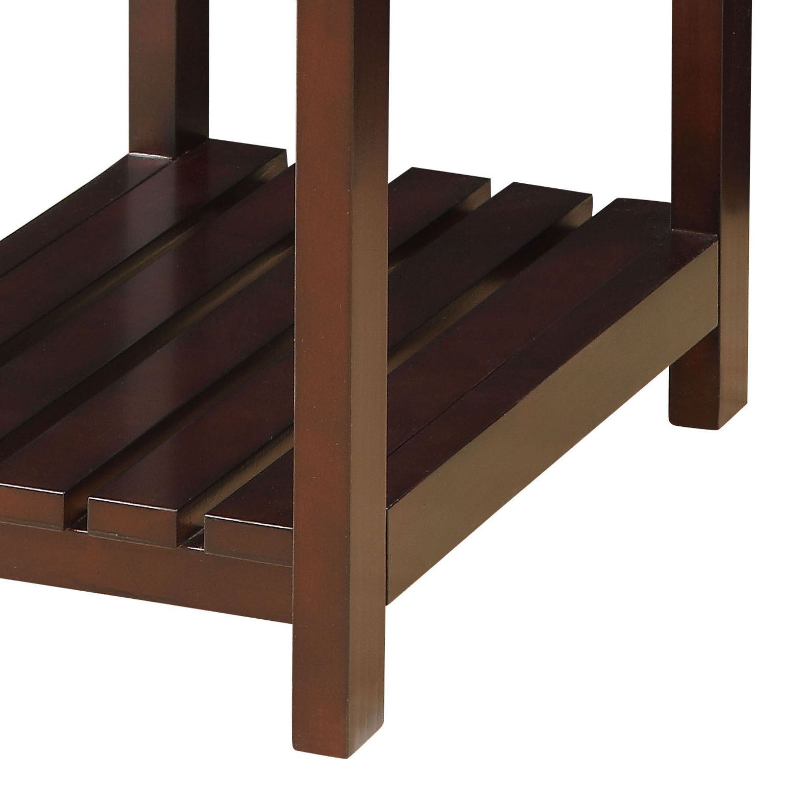 Espresso Side Table With Usb Power Dock Espresso Primary Living Space Shelves Rectangular Wood