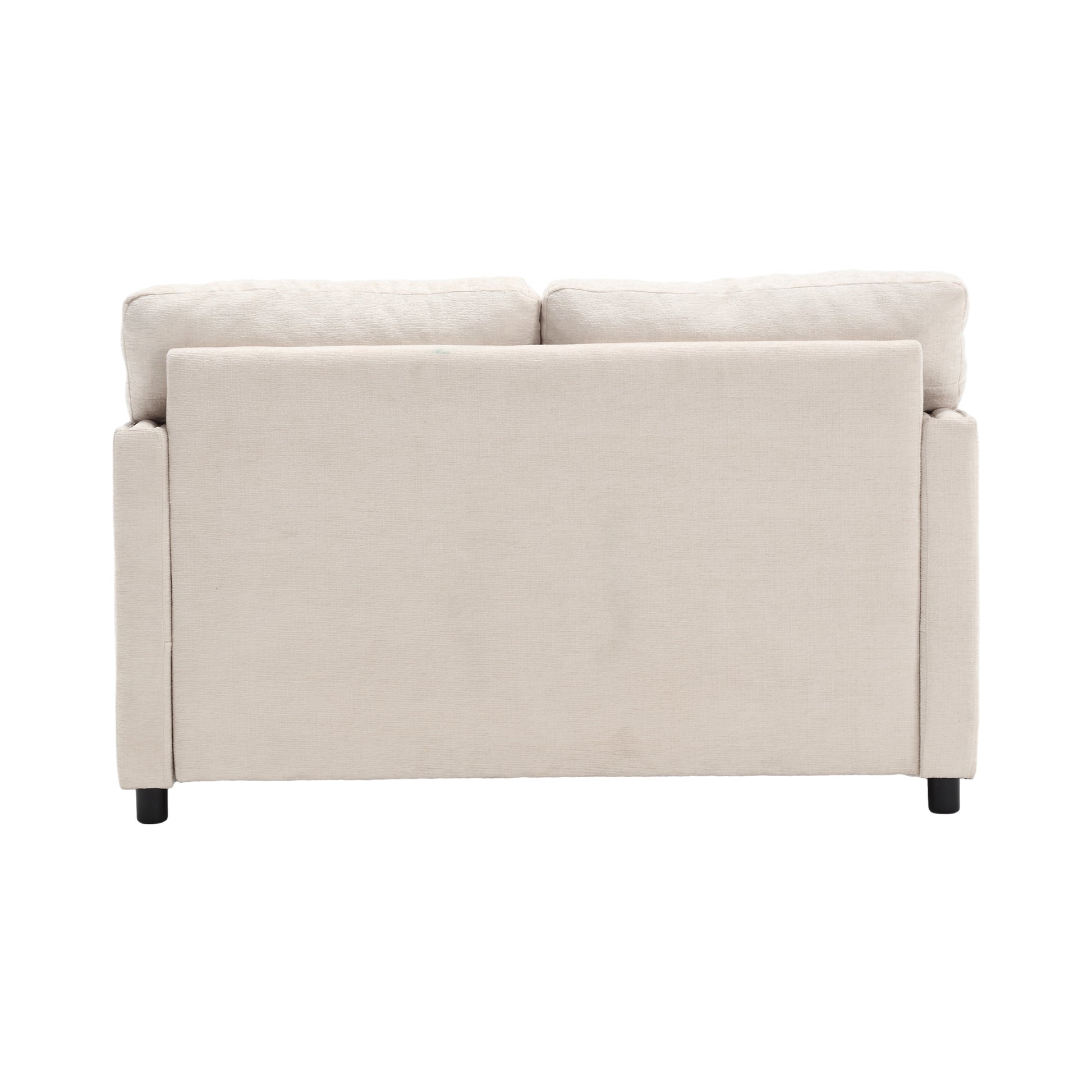 United Modern Chenille Fabric Loveseat, 2 Seat Upholstered Loveseat Sofa Modern Couch Beige Chenille 2 Seat