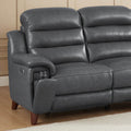Dream Power Headrest Zero Gravity Reclining Loveseat Steel Gray Memory Foam Genuine Leather