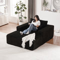 75 Inch Corduroy Sponge Sofa Lounge Chair,No Assembly Required,Fluffy Modern Sleeper Chair For Indoor Living Room Bedroom Black Foam Corduroy 1 Seat