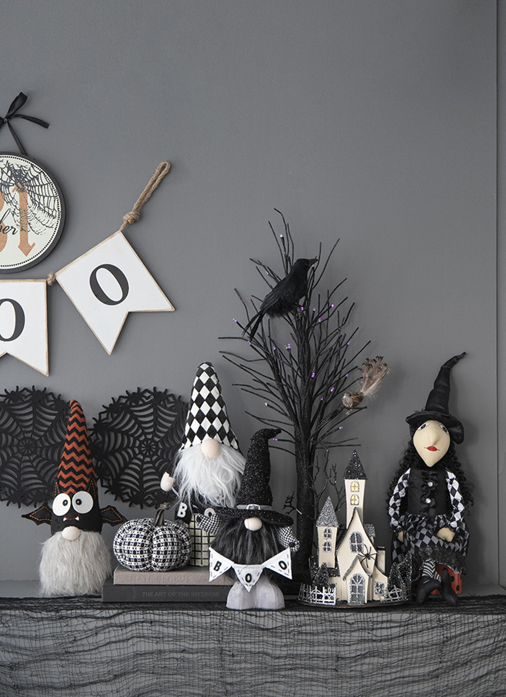 21"H Halloween Sitting Witch Decor Black Polyester
