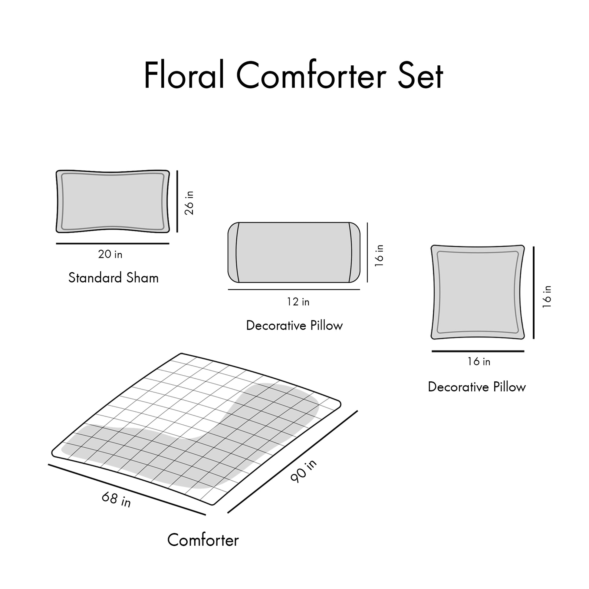 Floral Comforter Set Twin Pink Polyester