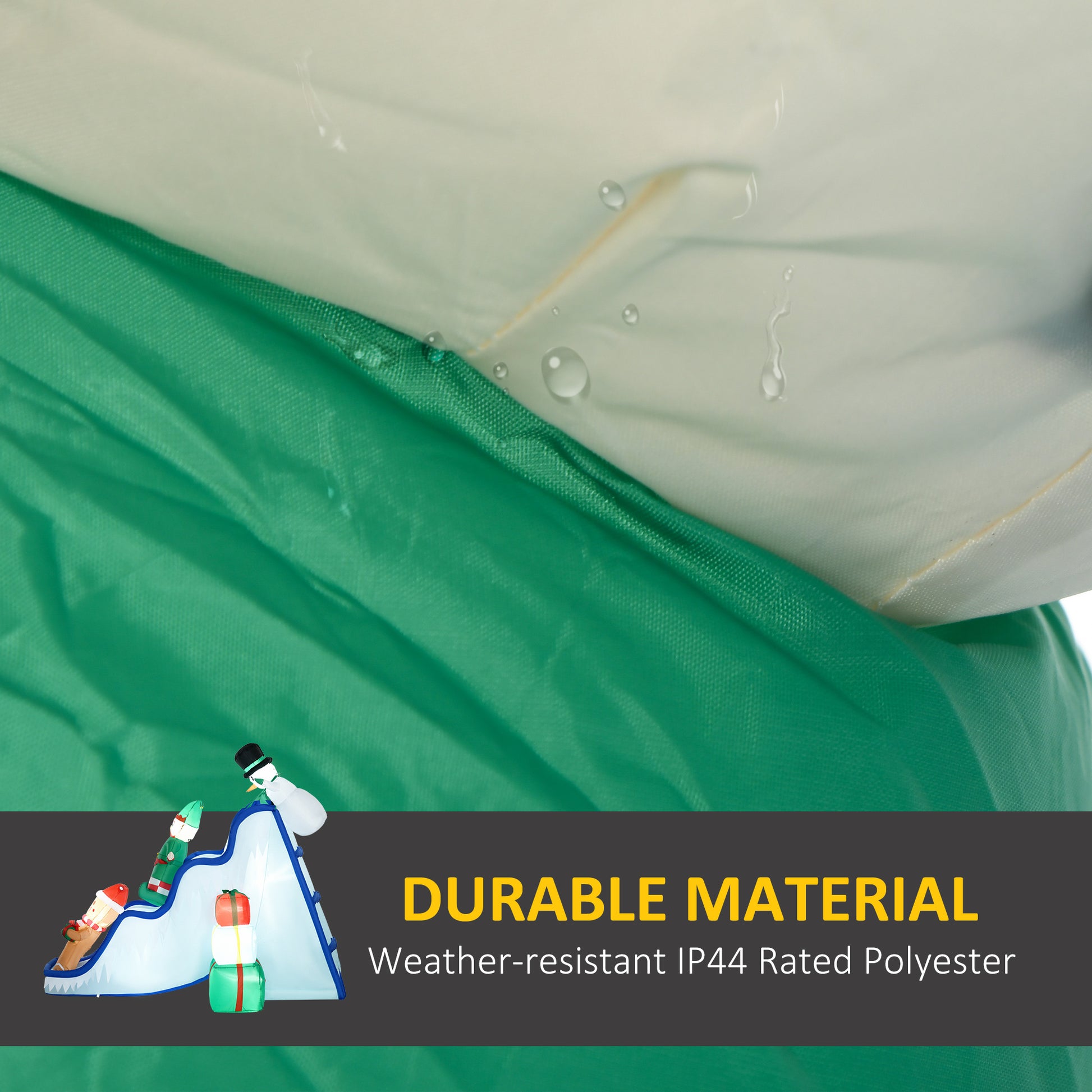 Homcom 8.5Ft Long Christmas Inflatable Snowman Elf And Gingerbread Man Multicolor Polyester