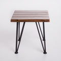 Zion Industrial Wood And Metal Coffee Table With Accent Table Teak Metal & Wood