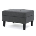 Storage Ottoman Dark Gray Fabric