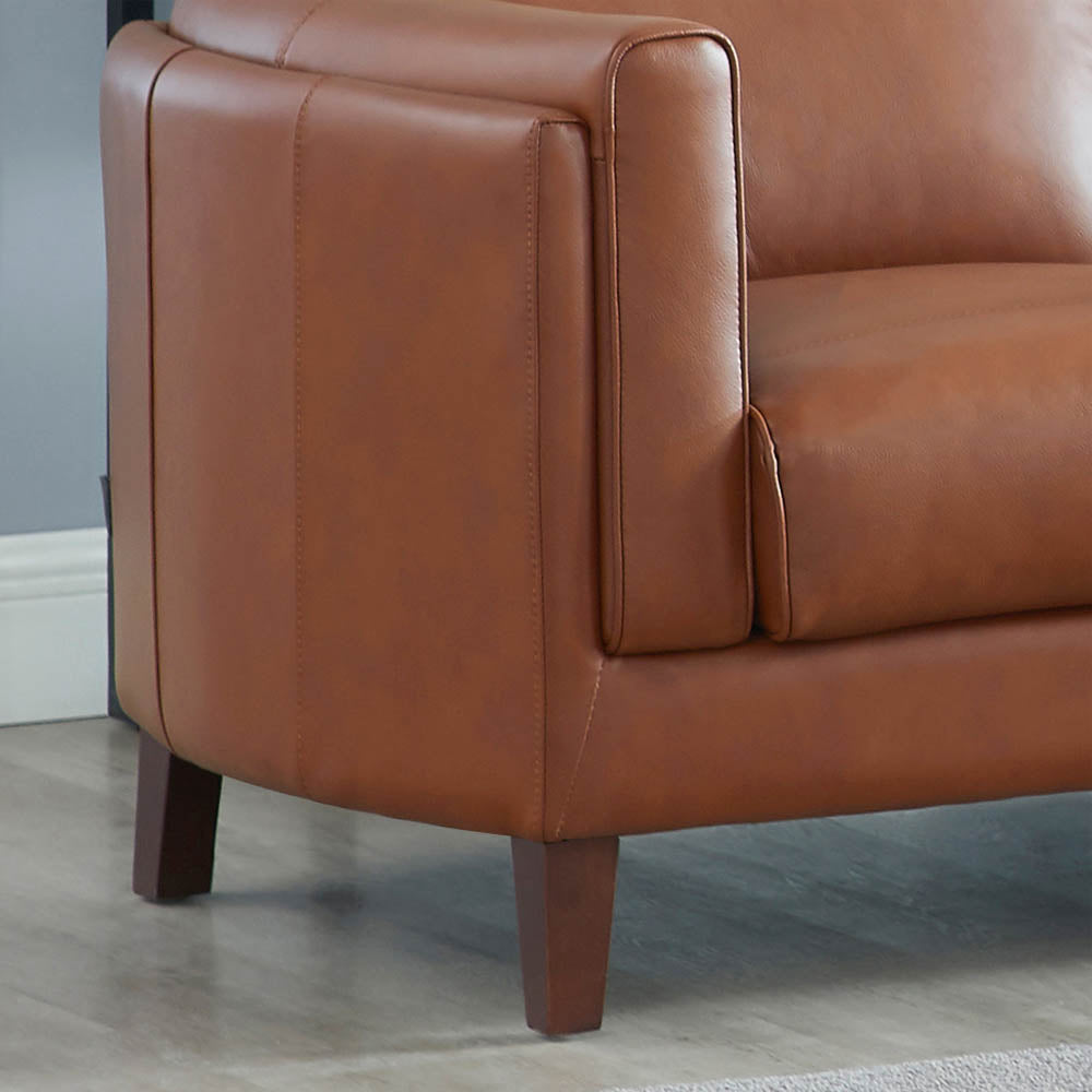 Maui Leather Chair Brown Down Filling Genuine Leather