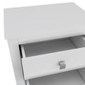 Breeze Four Legged Modern Bedroom Nightstand, With Two Drawers White 2 Drawers Bedroom Rectangle Modern Drawers Mdf Engineered Wood