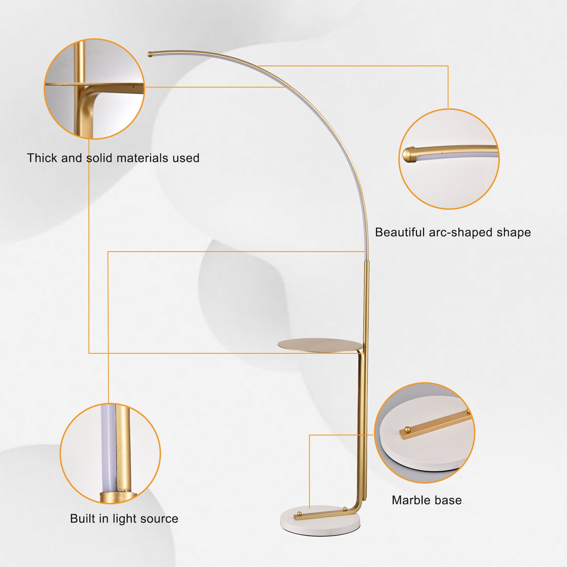 12W Led Floor Lamp, Standing Lamp Tall Industrial Floor Lamp Reading For Bedroom, Office ,Gold Color Gold American Design,Contemporary,Modern,Victorian Metal