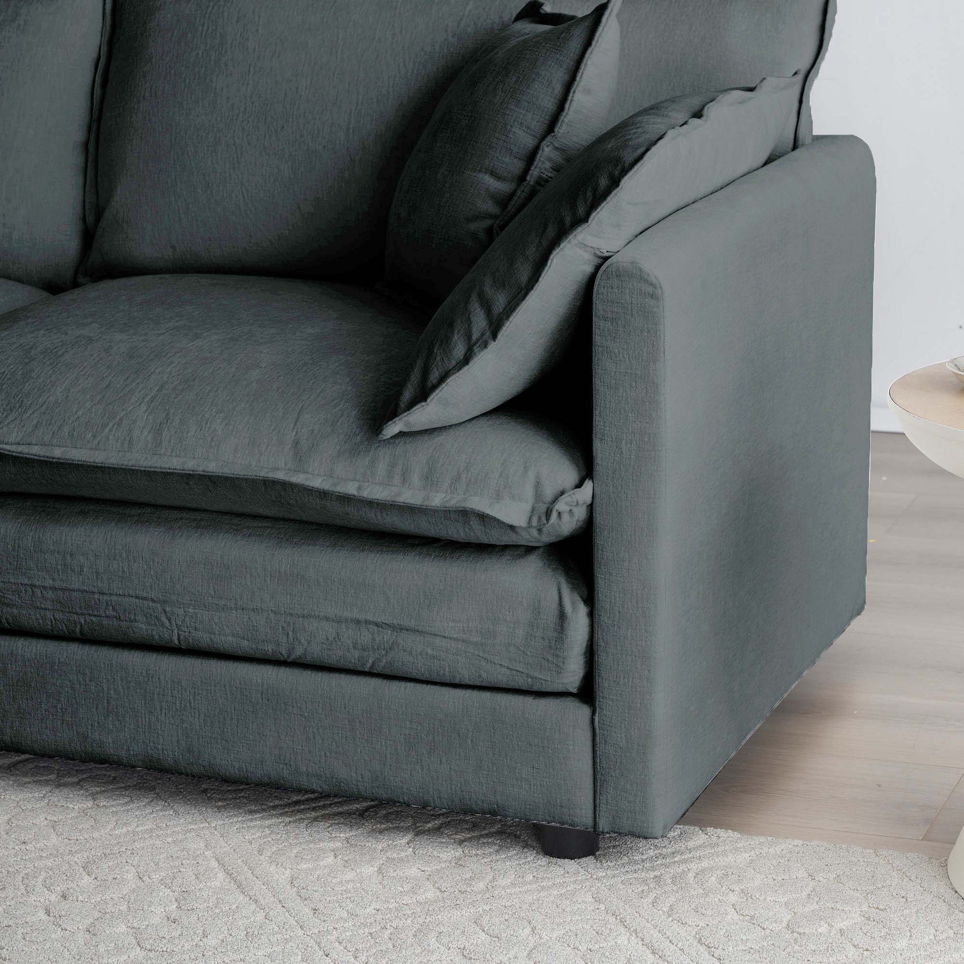 U Shaped Sectional Sofa W Reversible Footrest, 5 Seater Convertible Corner Couch With 2 Ottomans ,Modern Minimalist Soft Sofa & Couch For Living Room ,Gray Chenille Gray Chenille 3 Seat