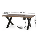 Brody Dining Fire Table Top 40,000Btu Tank Outside Brown Magnesium Oxide