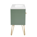 36'' Bathroom Vanity With Resin Sink Combo Set, Modern Freestanding Single Bathroom Cabinet With 2 Drawers & 2 Storage Compartments, Storage Cabinet For Bathroom, Solid Wood Frame Vanity Set, Green Green Bathroom Modern Mdf