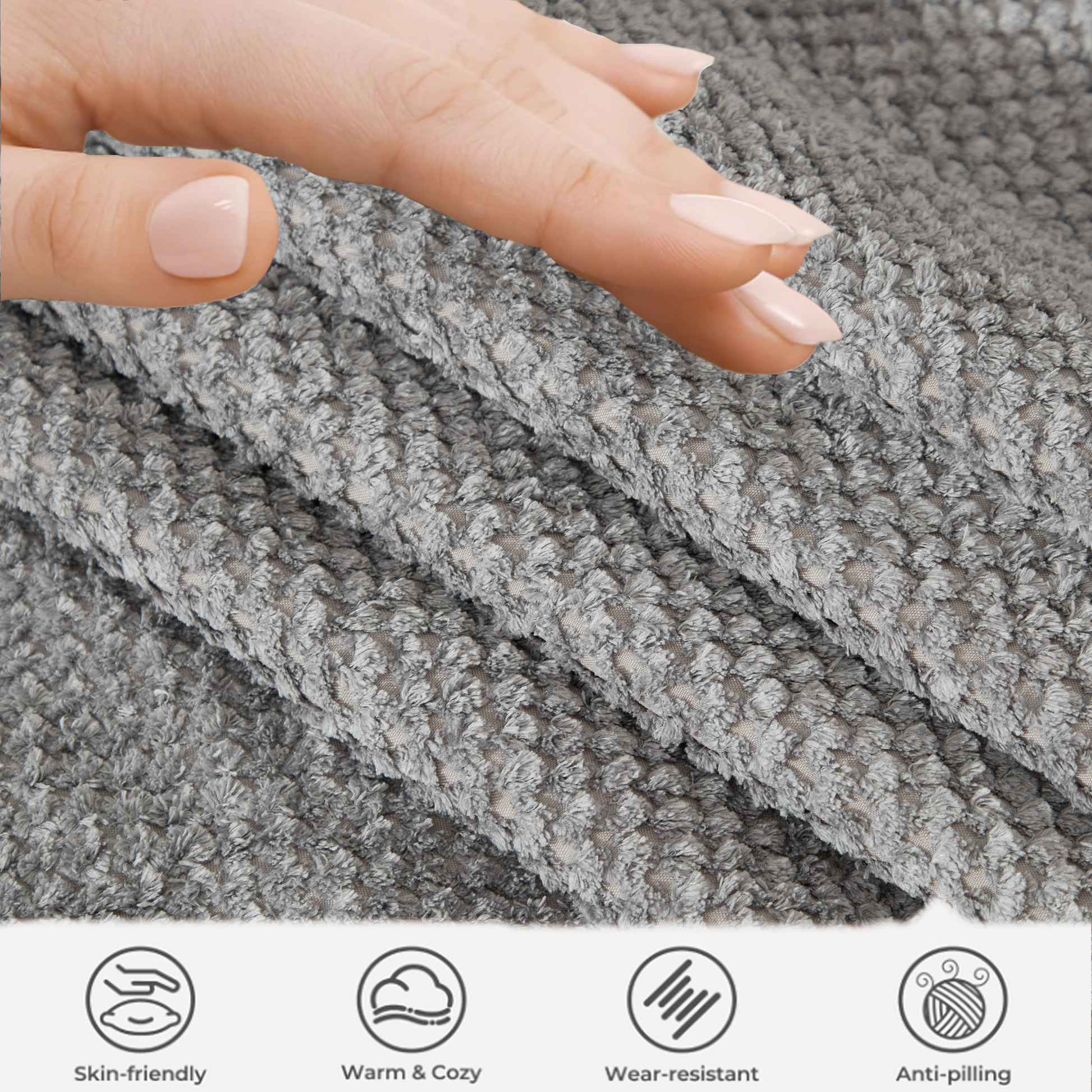 Arrived 105.5''Curved Sofa, Modern Minimalist Sofa, Cloud Couch Sofa 3 4 Seater Couch With 2 Pillows,Bedroom, No Assembly Required, Point Shaped Corduroy, Anti Wrinkle Gray Gray Polyester Primary Living Space Tight Back Soft Modern Foam Upholstered 3