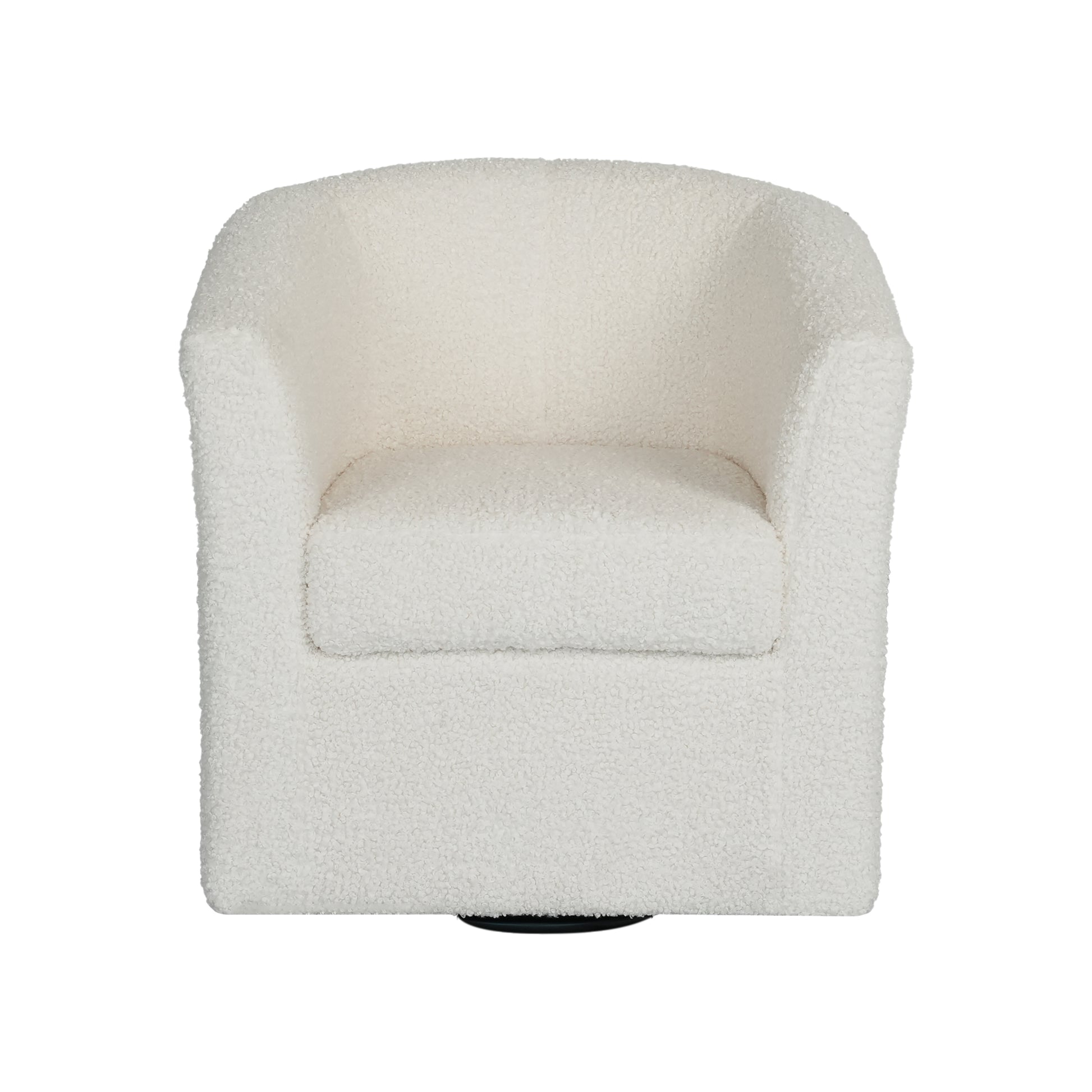 Teddy Velvet Swivel Chair, White, No Installation Required White Teddy