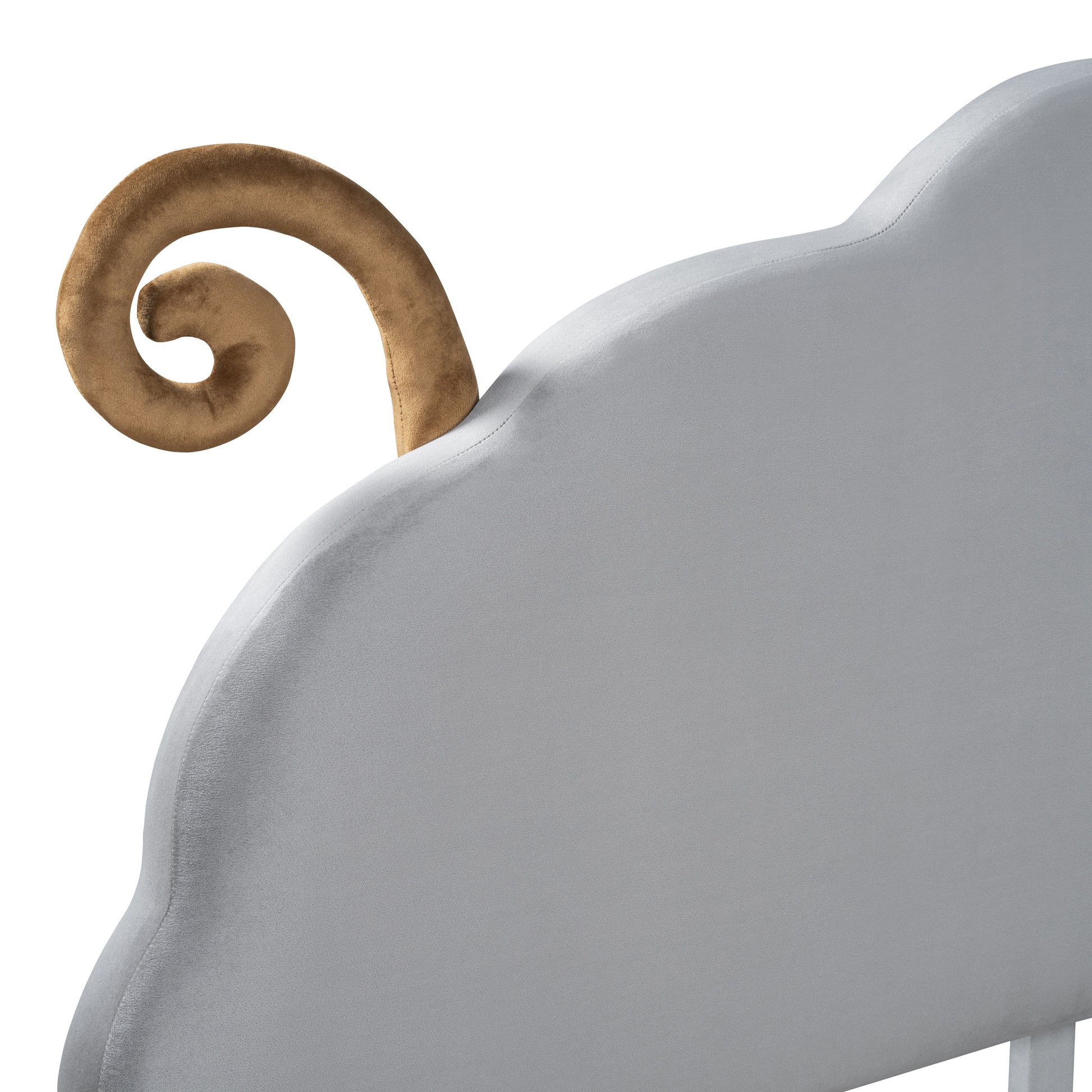 Full Size Upholstered Platform Bed With Sheep Shaped Headboard, Gray Full Gray Plywood