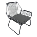 Milan Club Chair Gray Pe Rattan Iron Waterproof Fabric