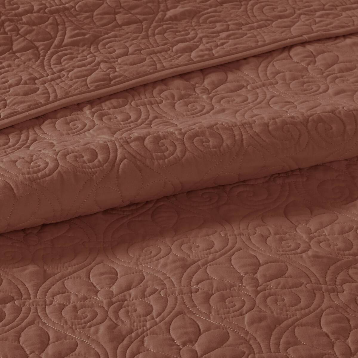 3 Piece Reversible Quilt Set Clay Red Full Queen Red Polyester
